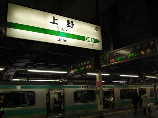 上野駅駅名標