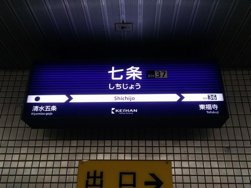 七条駅駅名標